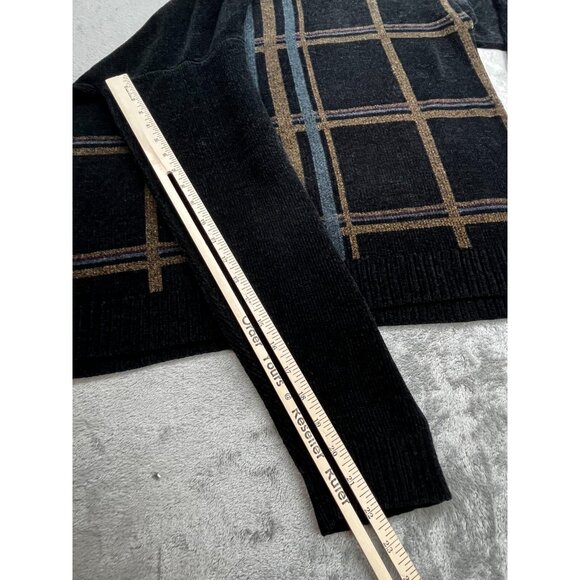 Vintage Dockers Sweater Mens XL Black Plaid Crewneck Knit Retro Pullover Warm - Picture 7 of 9